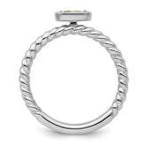 14k White Gold Stackable Expressions Peridot Twisted Ring
